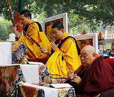 Karmapa beim Kagyü Mönlam in Bodghaya